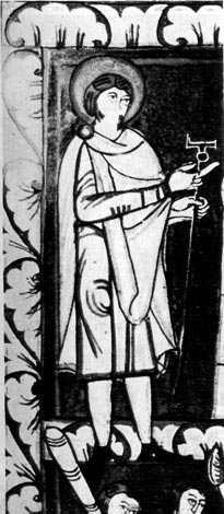 122. Св. Иосиф. Иллюстрация из евангелия, около 1085 г. Капитульная библиотека, Прага. 