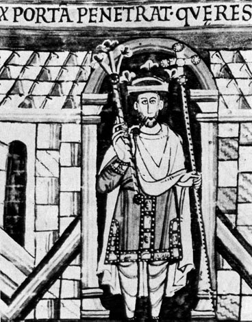 123. Чешский король. Иллюстрация из Вышеградского кодекса, около 1085 г. Государственная библиотека, Прага. 