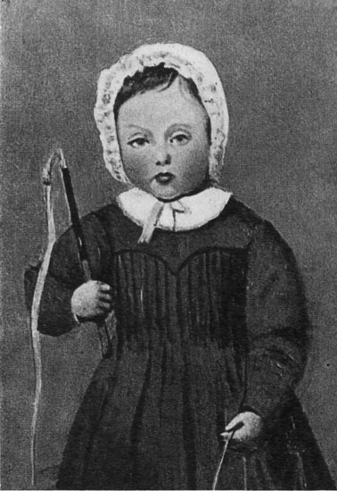 979. Камиль Коро, Портрет Луизы Роберты. Лувр, Париж. На девочке чепец и платье в стиле «принцесс». 