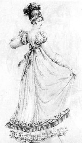 393. «Костюм паризьен», 1814 г. Бальное платье из индийского муслина. 