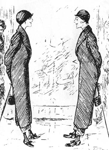 469. «Панч» (Punch), Лондон, 1890г. Карикатура того времени наглядно демонстрирует изменившуюся женскую одежду, которая теперь подобна мужской, как это уже неоднократно было в истории моды. 
