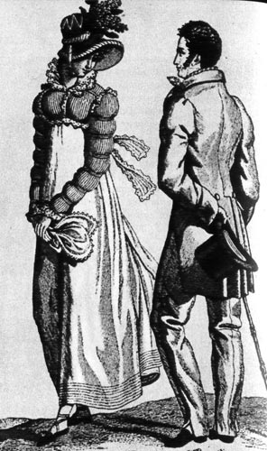 874. «Журнал де Дам е де Мод» (Journaldes Dames etdes Modes), 1812 г. Около 1810 года был очень моден короткий лиф, называемый сапегои. 